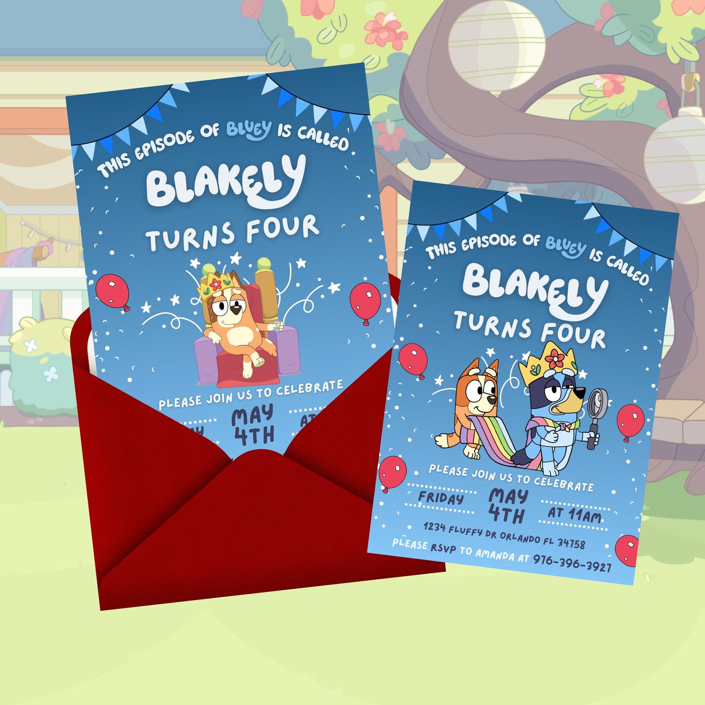 Bluey Birthday Invitation Template and video
