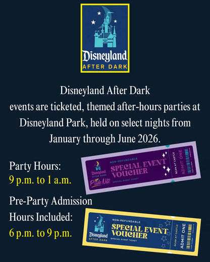 Disneyland After Dark 2026 Ticket Voucher Template | Editable PDF & Canva