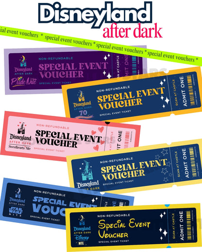 disneyland after dark 2026, disney after dark ticket, disneyland trip reveal, disney ticket voucher, disney gift idea, disneyland party night, disney date night gift, disney surprise trip, disney printable ticket, disney keepsake ticket, disney event voucher, disneyland reveal idea