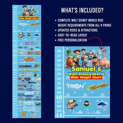 Walt Disney World Toy Story Ride Height Requirements Chart