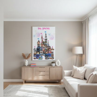 Princess Castle Custom Photo Collage Canvas or Framed Print