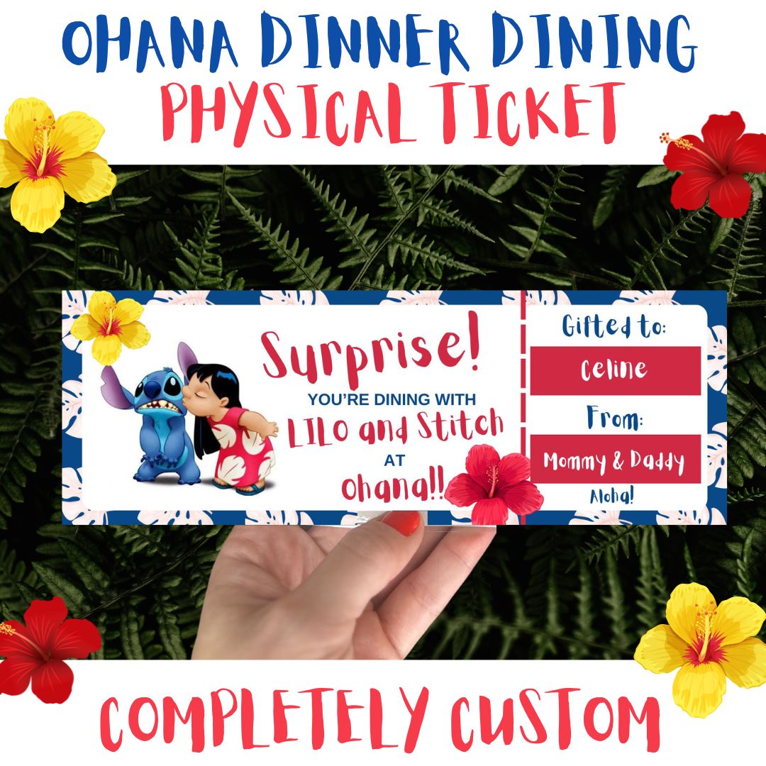 Instant Download Lilo and Stitch Dining Ticket at Ohana Polynesian Resort