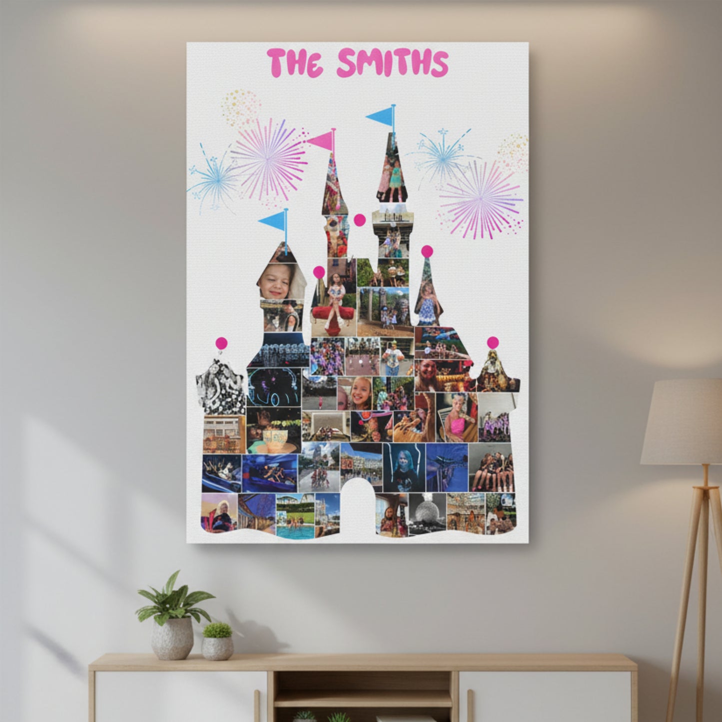 Princess Castle Custom Photo Collage Canvas or Framed Print