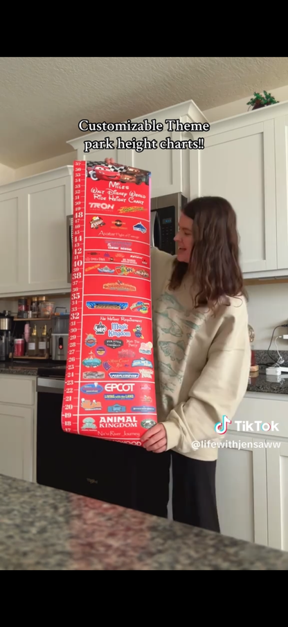 Disneyland Cars Ride Height Requirements Chart