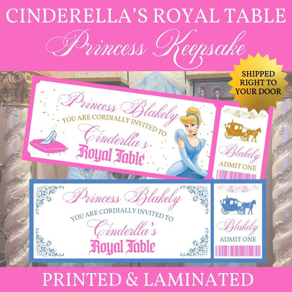 Custom Printed Bibbidi Bobbidi Boutique Ticket, Cinderella's Royal Table Ticket