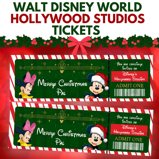 Instant Digital Download Disney Hollywood Studios Christmas Ticket