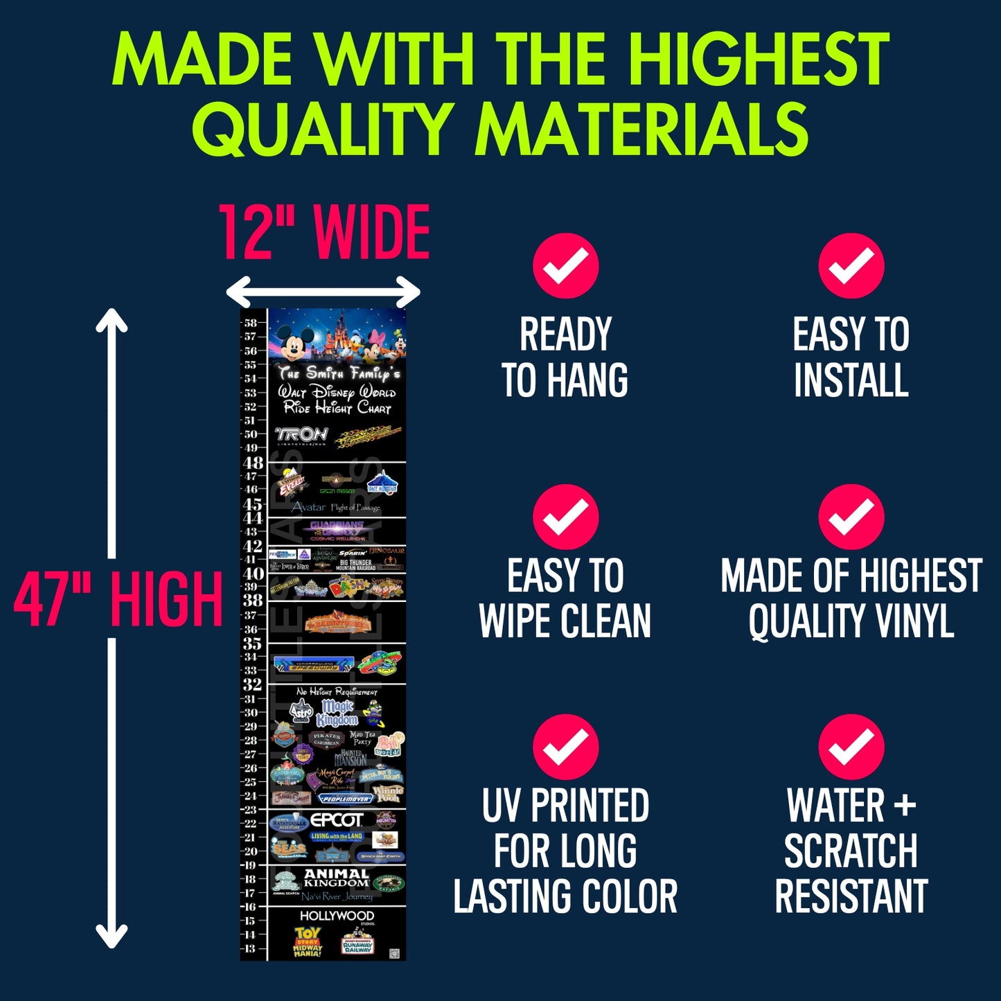 Disney World Ride Height Requirement Growth Chart
