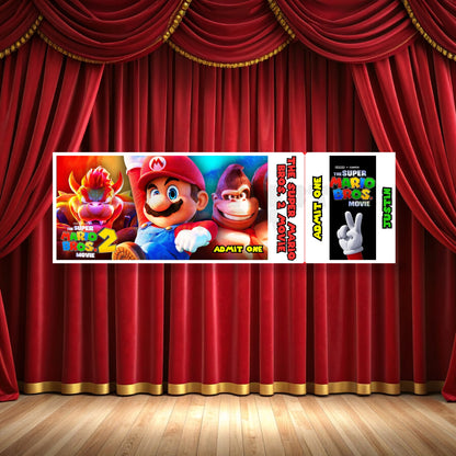 Super Mario Bros 2 Movie Ticket Template