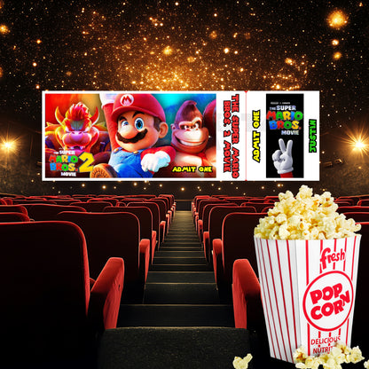 Super Mario Bros 2 Movie Ticket Template