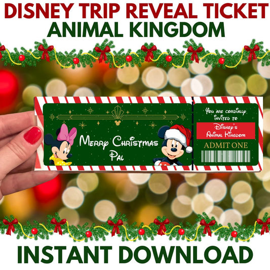 Instant Digital Download Disney Animal Kingdom Christmas Ticket