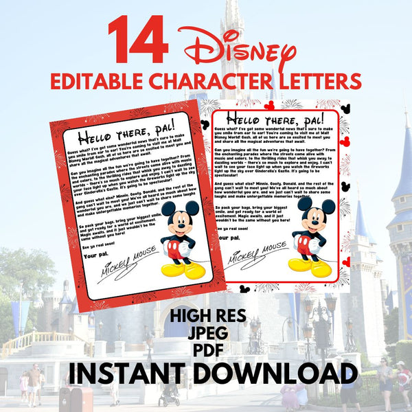 Personalized Disney Character Letters – 14 Letter Instant Download Pack ...