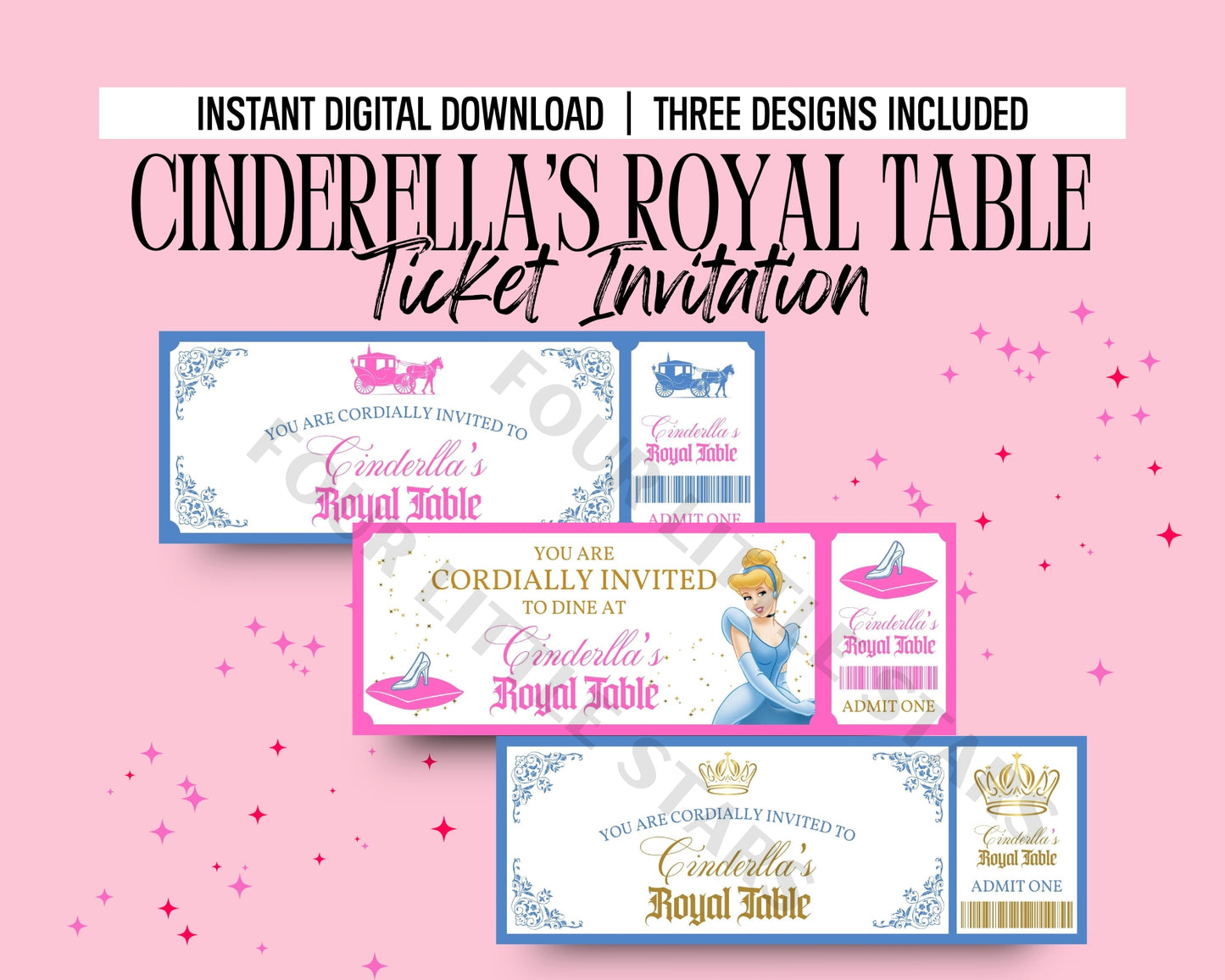 Cinderella’s Royal Table Dining Tickets – Printable