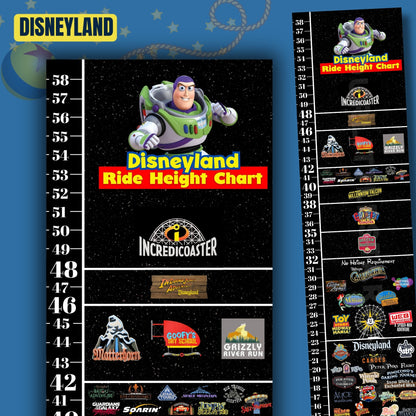 Disneyland Toy Story Ride Height Requirements Chart