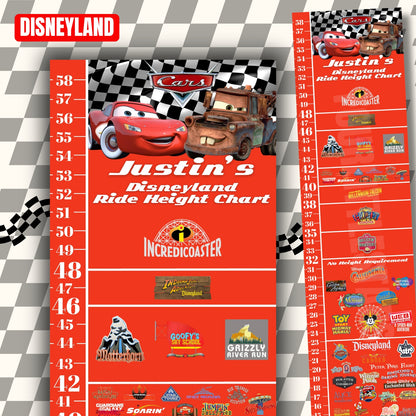Disneyland Cars Ride Height Requirements Chart