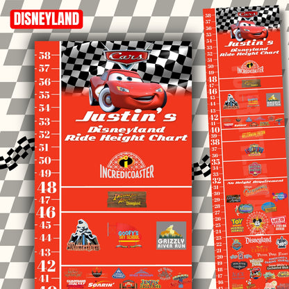 Disneyland Cars Ride Height Requirements Chart