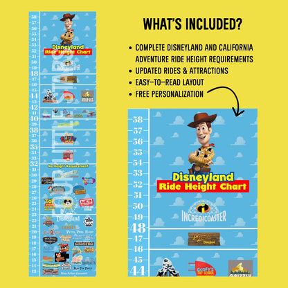 Disneyland Toy Story Ride Height Requirements Chart