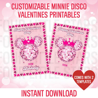 Minnie Mouse Valentine Cards – Printable