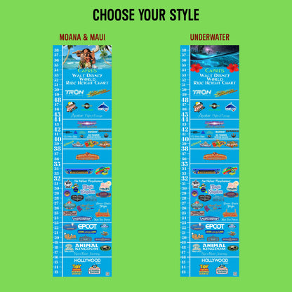 Walt Disney World Moana Ride Height Requirements Chart