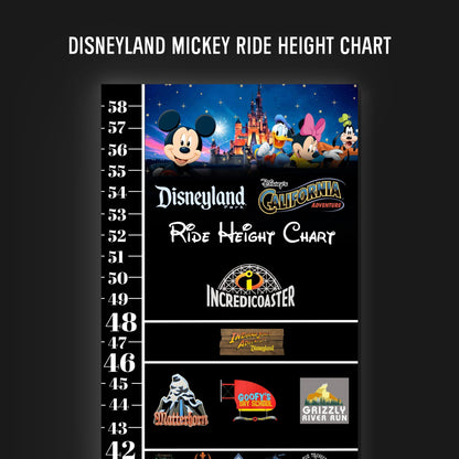 Disneyland & California Adventure Ride Height Requirements Chart
