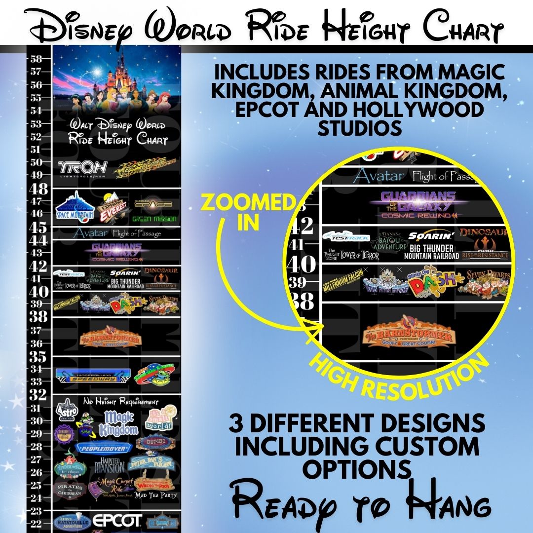 Disney Ride Height and Growth Chart