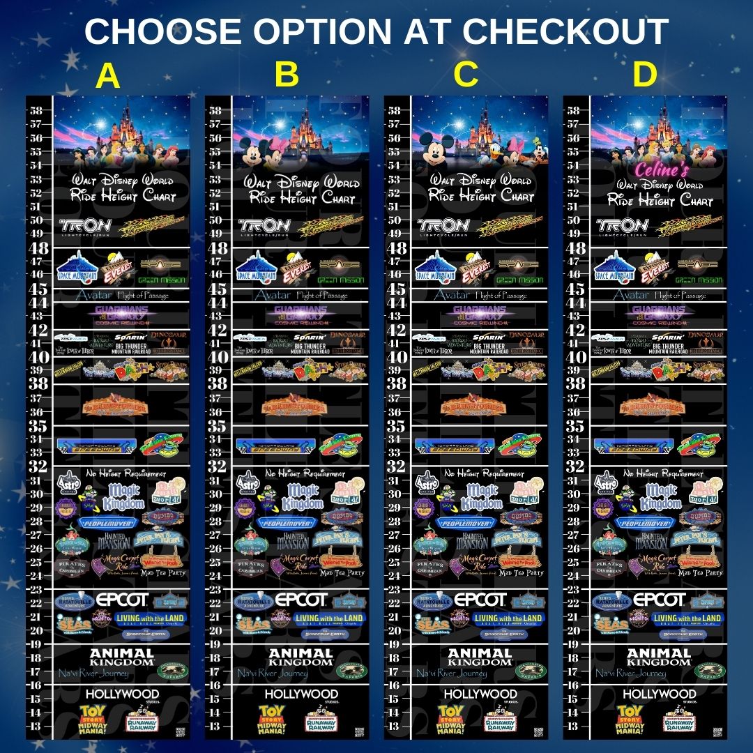 Disney Ride Height and Growth Chart