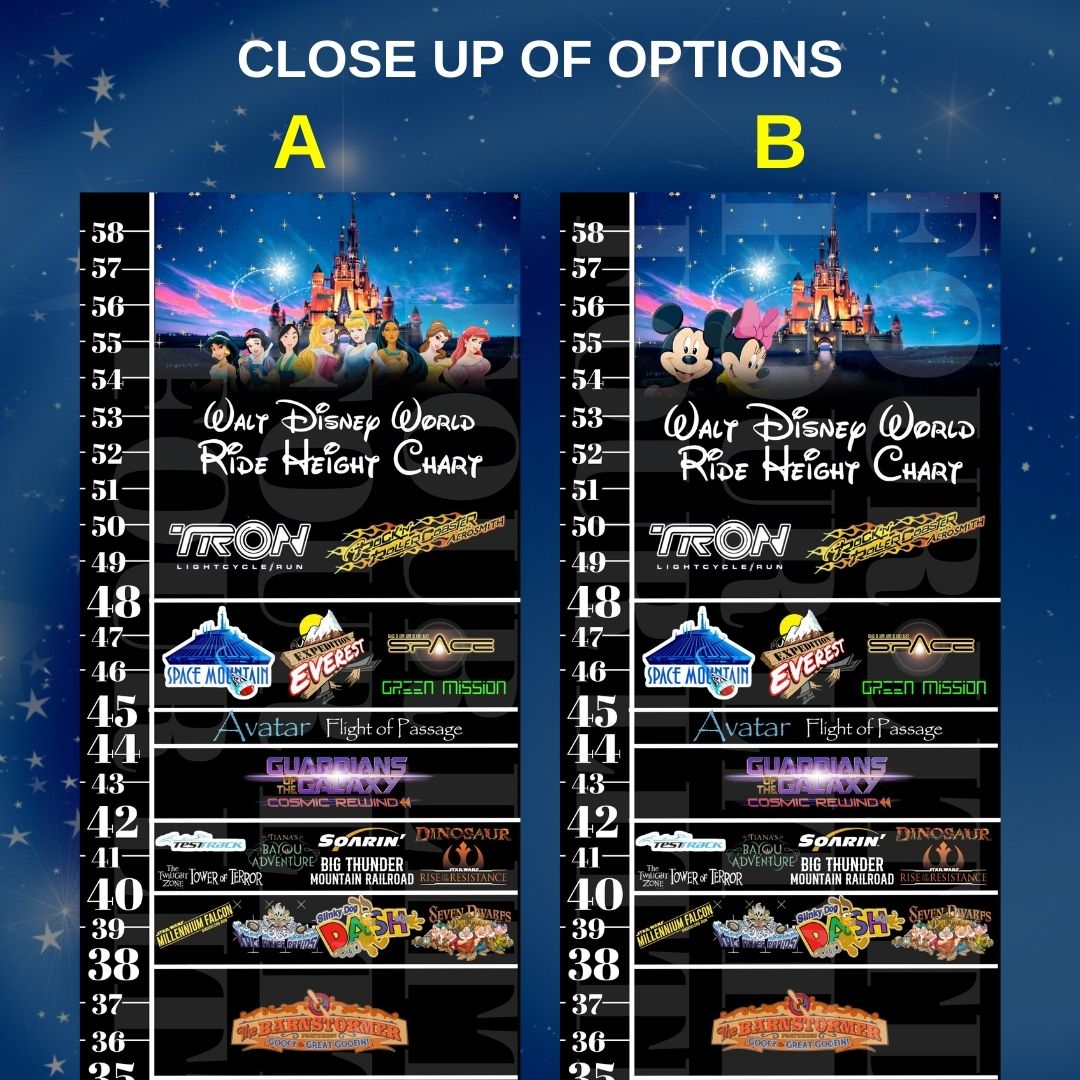 Disney Ride Height and Growth Chart