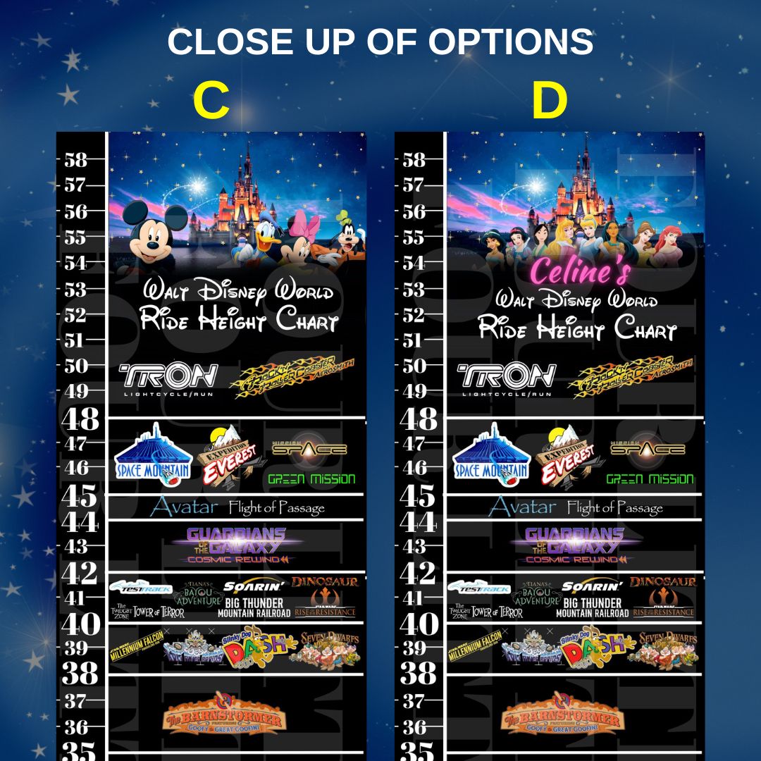 Disney Ride Height and Growth Chart