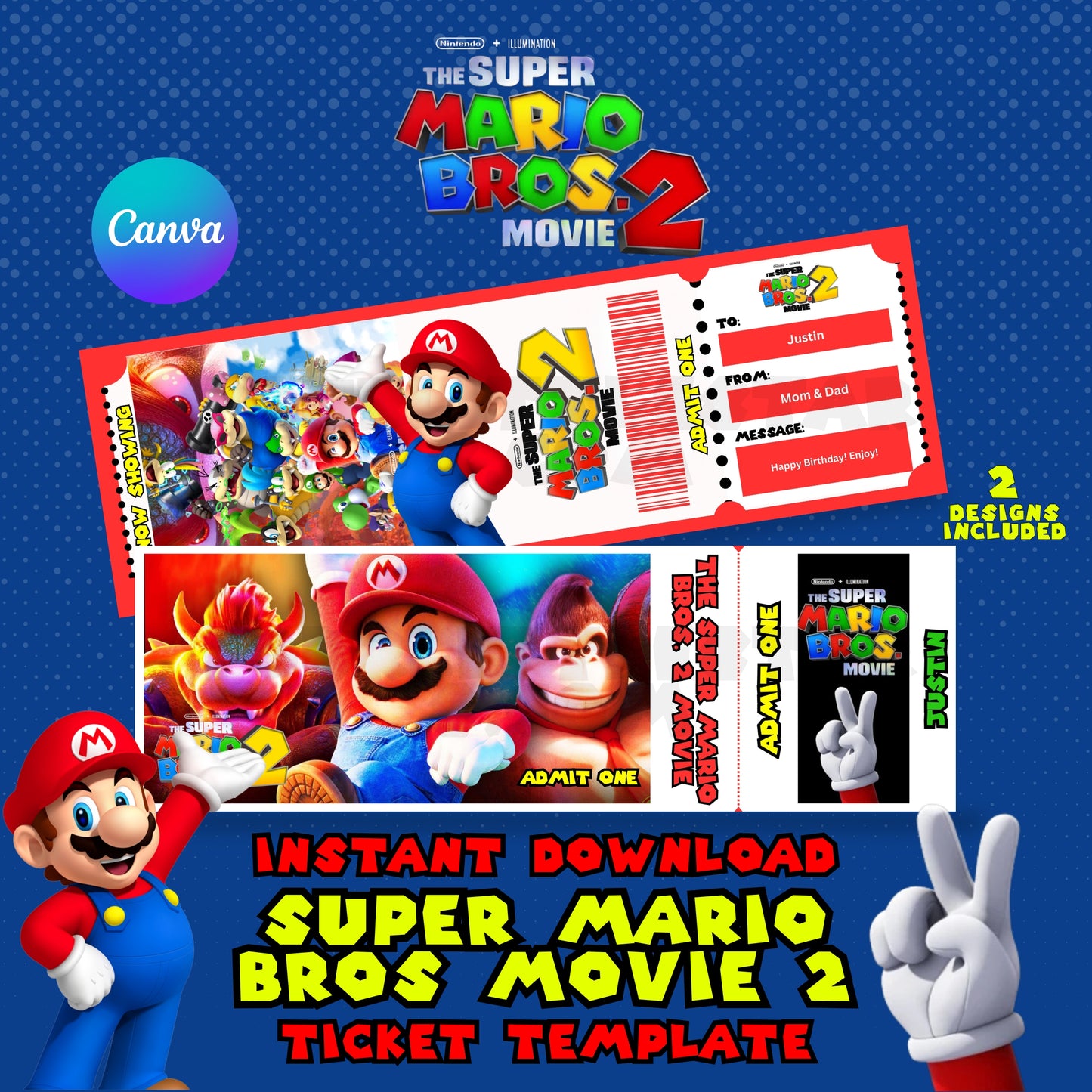 super mario bros 2 movie ticket, super mario movie ticket printable, mario movie night invitation, super mario birthday invitation template, mario movie night surprise, printable movie ticket template, editable canva ticket template, super mario party invitation, kids movie night ticket, digital movie ticket download, mario themed birthday invite, movie night surprise for kids, super mario invitation printable, editable movie ticket template, video game birthday invitation, super mario party printable, inst