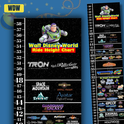 Walt Disney World Toy Story Ride Height Requirements Chart