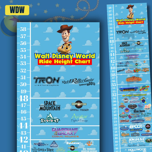 Walt Disney World Toy Story Ride Height Requirements Chart
