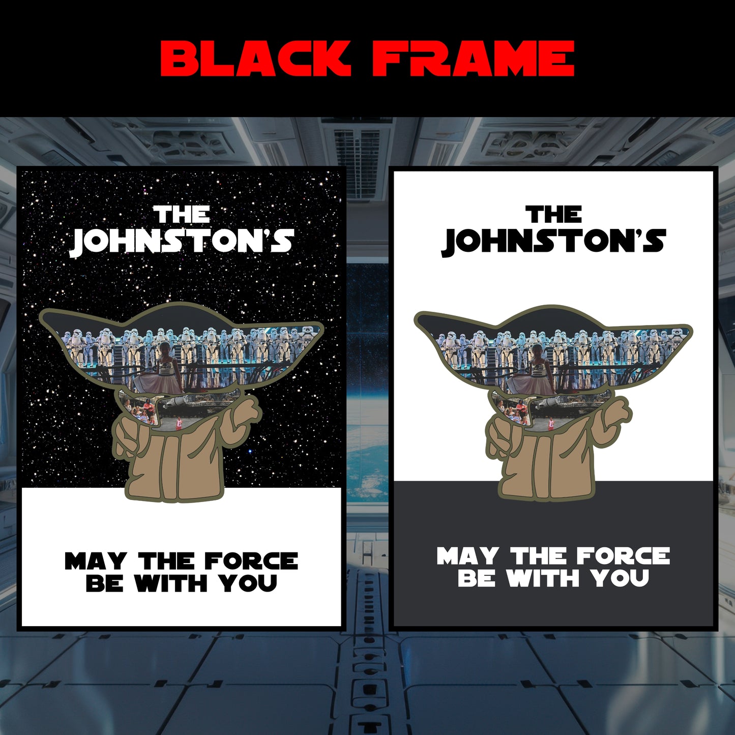 Galaxy Warrior Silhouette Photo Collage – Space Adventure-Inspired Keepsake