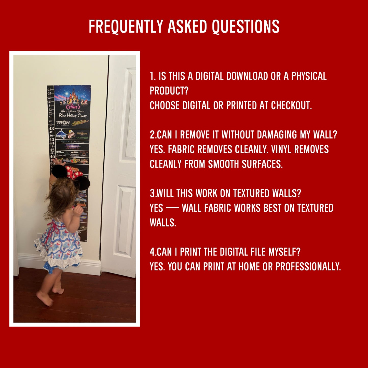 Disneyland & California Adventure Ride Height Requirements Chart