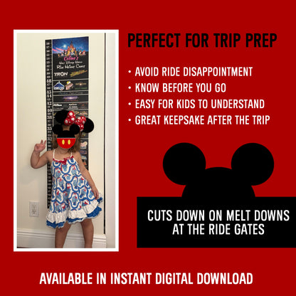 Disneyland & California Adventure Ride Height Requirements Chart