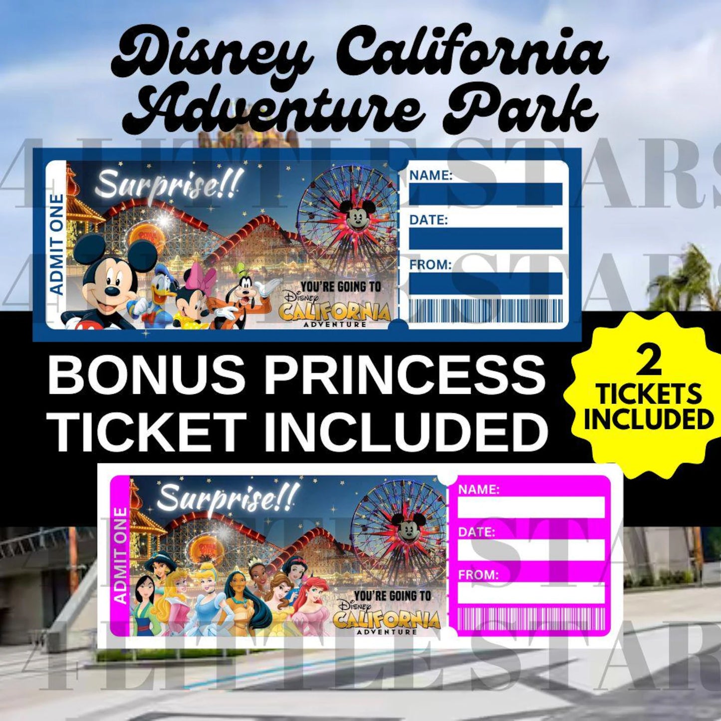 Disney California Adventure Park Ticket - Instant Download