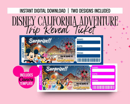 Disney California Adventure Park Ticket - Instant Download