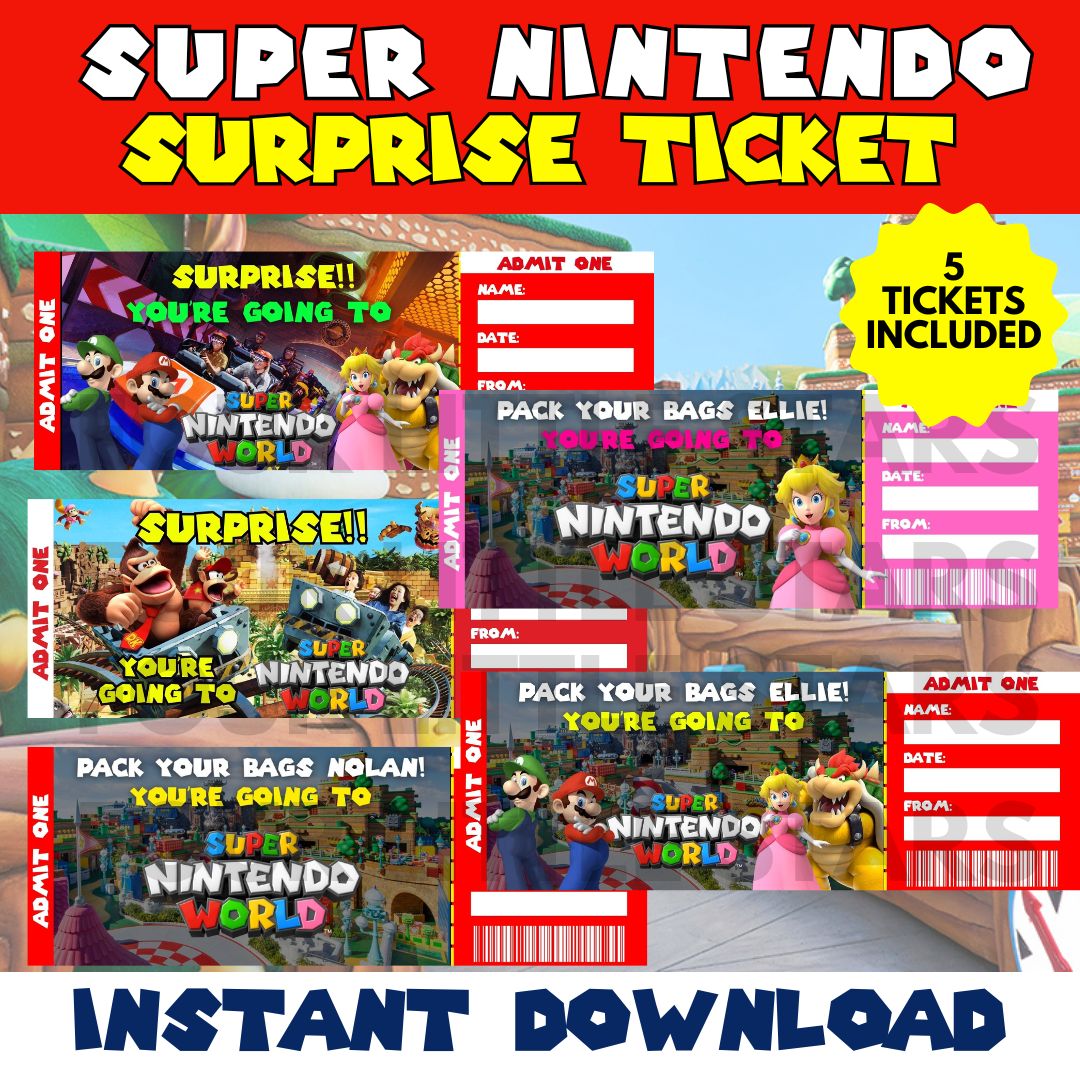 Super Nintendo World, Epic Universe, theme park tickets, Universal Studios, family entertainment, adventure rides, gaming attractions, Orlando theme parks, Mario, Luigi, interactive experiences