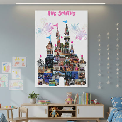 Princess Castle Custom Photo Collage Canvas or Framed Print