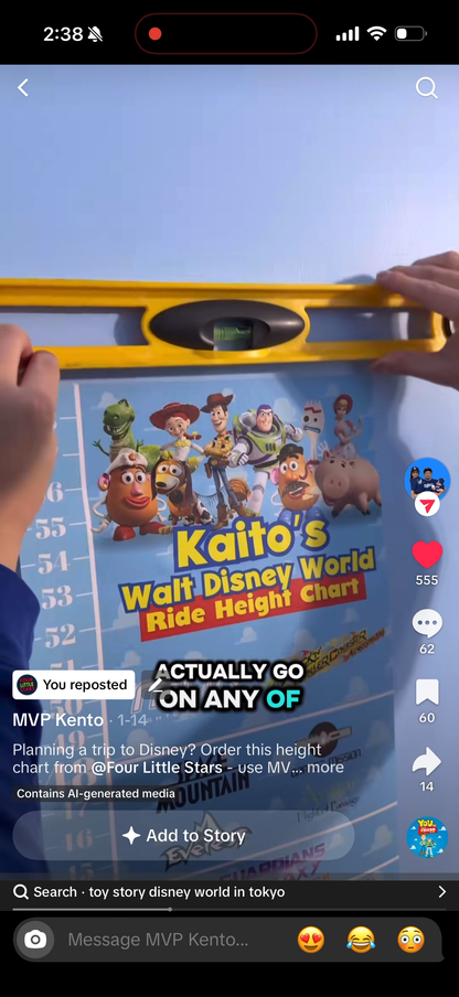 Walt Disney World Toy Story Ride Height Requirements Chart