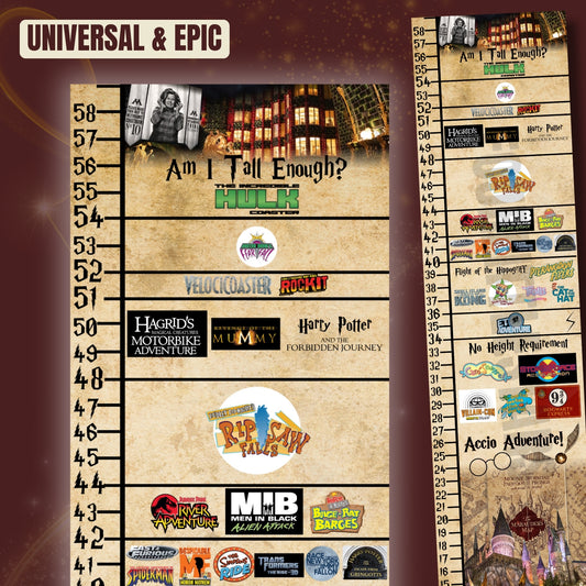 Universal & Epic Universe Height Charts – Four Little Stars