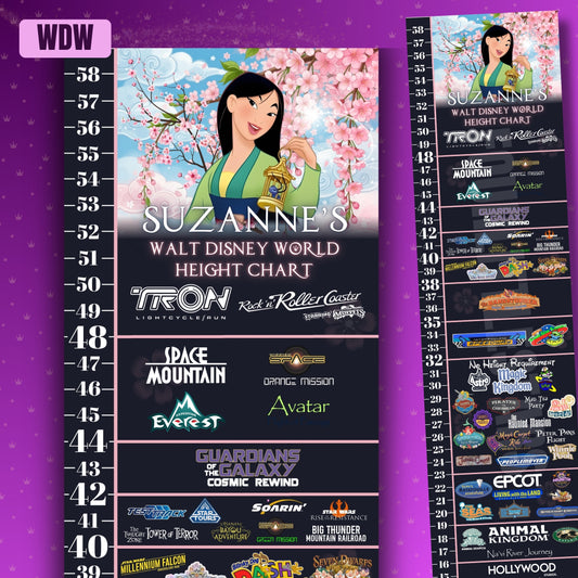 Walt Disney World Princess Ride Height Requirements Chart