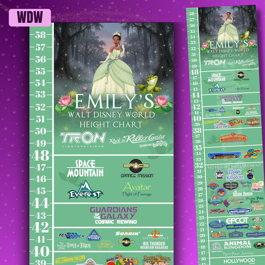 Walt Disney World Princess Ride Height Requirements Chart