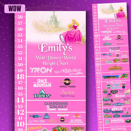 Walt Disney World Princess Ride Height Requirements Chart