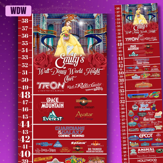 Walt Disney World Princess Ride Height Requirements Chart