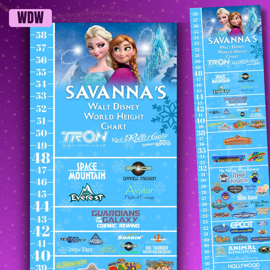 Walt Disney World Princess Ride Height Requirements Chart