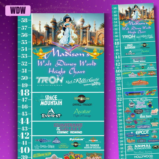Walt Disney World Princess Ride Height Requirements Chart