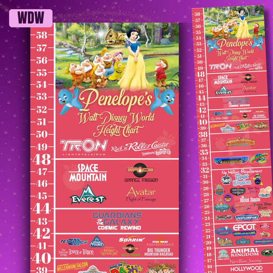 Walt Disney World Princess Ride Height Requirements Chart