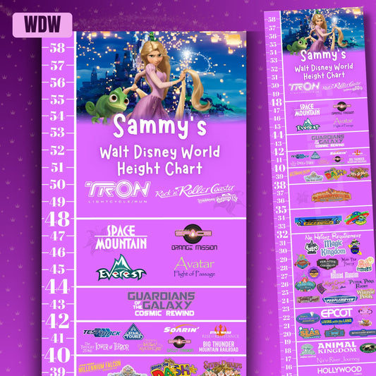 Walt Disney World Princess Ride Height Requirements Chart