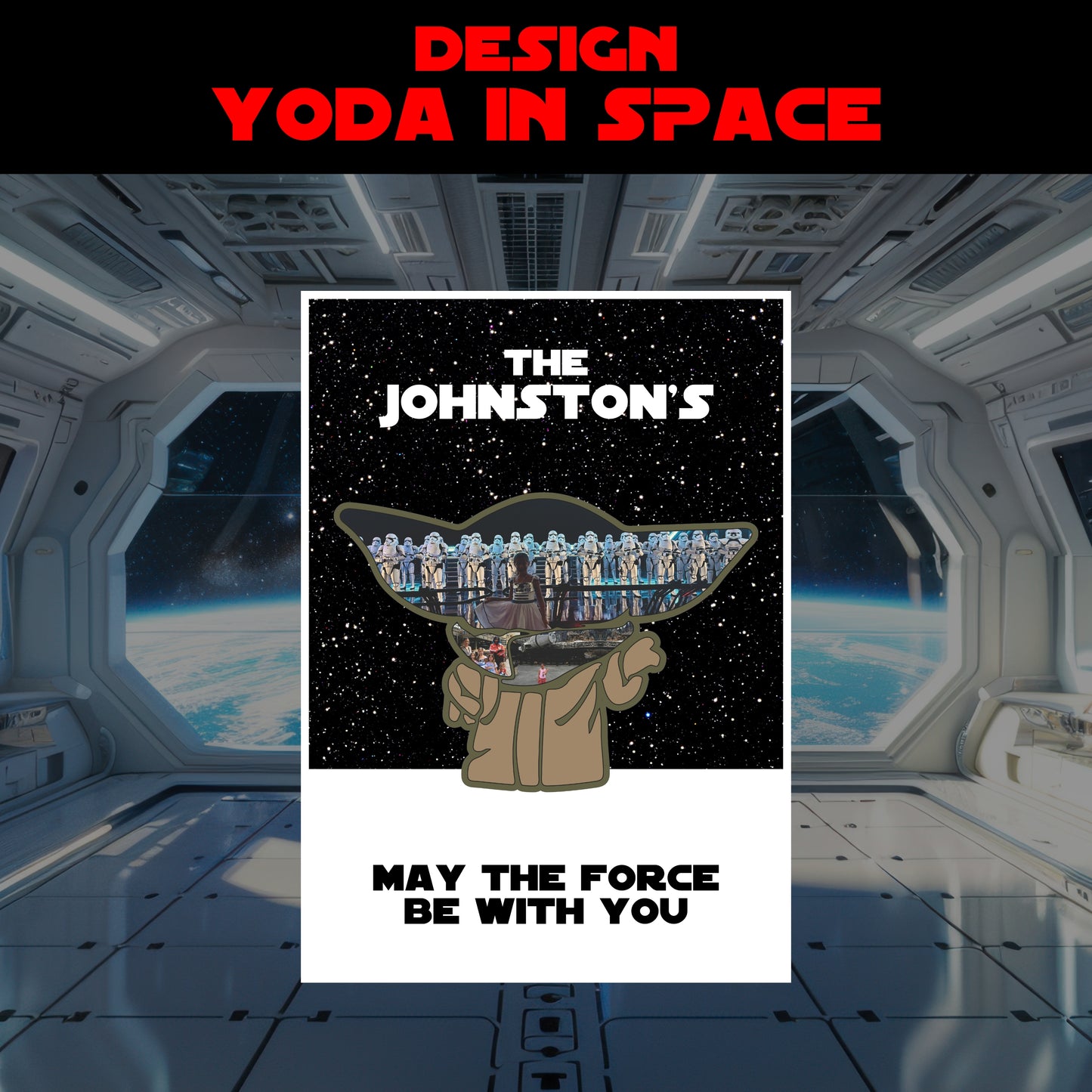 Galaxy Warrior Silhouette Photo Collage – Space Adventure-Inspired Keepsake